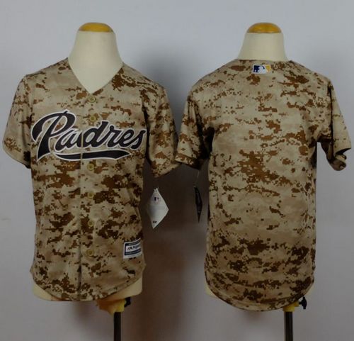 Padres Blank Camo Alternate 2 Stitched Youth MLB Jersey - Click Image to Close